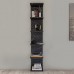 Βιβλιοθήκη - Ραφιέρα τοίχου μελαμίνης Ogden Megapap χρώμα μαύρο εφέ μαρμάρου 34,5x30x180εκ.