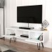 Έπιπλο τηλεόρασης Aversa Megapap από μελαμίνη χρώμα λευκό 120x29,5x43εκ.