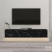Έπιπλο τηλεόρασης επιτοίχιο Aristo Megapap από μελαμίνη με LED χρώμα μαύρο - εφέ μαρμάρου 135x31,6x25εκ.